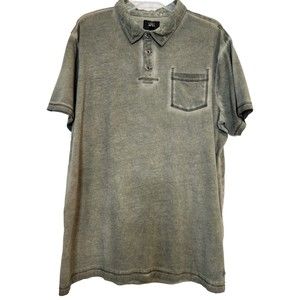 ROCK & REPUBLIC Green Vintage Wash Polo Shirt Men's Size XL XLarge